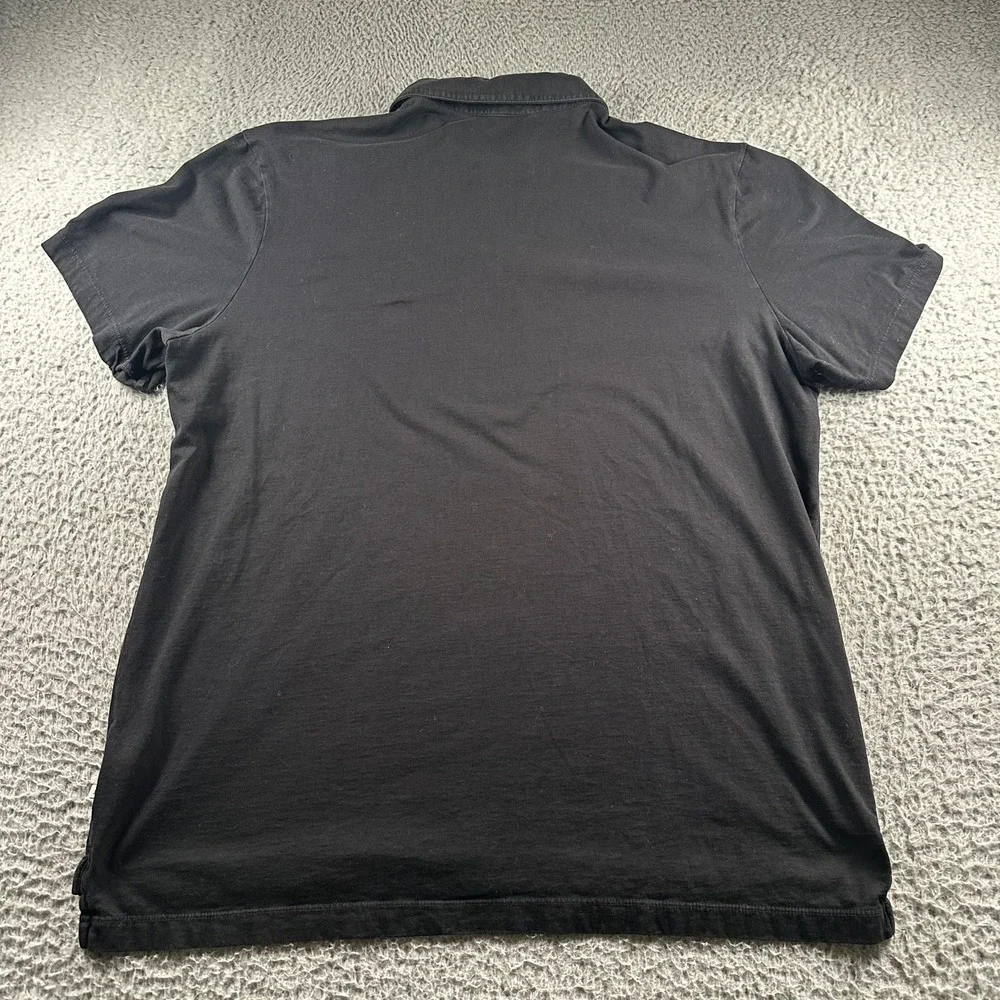 James Perse Polo Mens Size 5 Black Short Sleeve Classic‎ Collared Supima Cotton